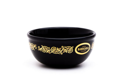 Antiga Barbearia de Bairro Porcelain Shaving Cup Essentials (Black & Gold)