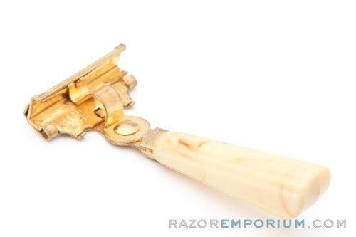 1950's Eversharp Schick Gold and Cream Injector Safety Razor