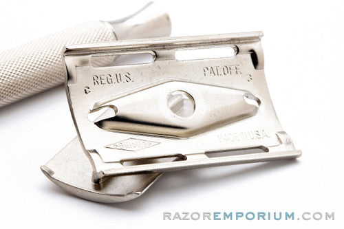 1957 Gillette Ball End Tech DE Safety Razor Factory Nickel - C3