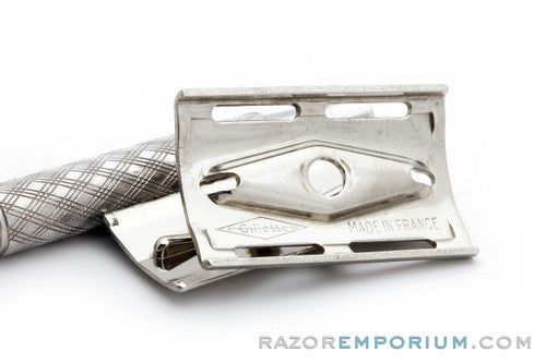 1960's Gillette Aluminum Spiral Handle Tech Safety Razor Made in France