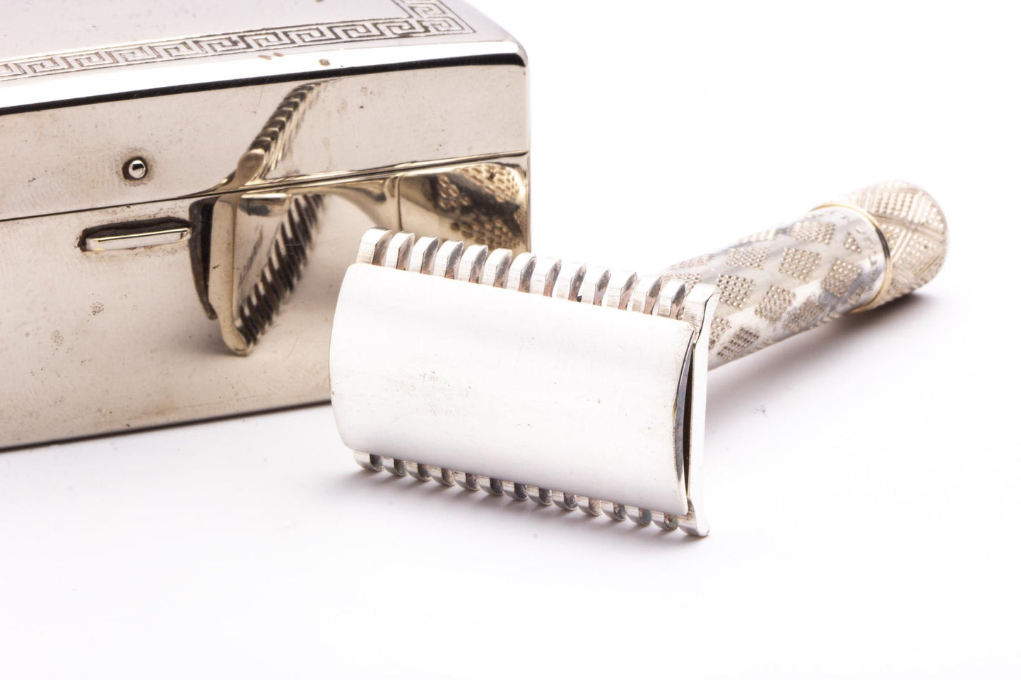 1922 Gillette Silver NEW Bostonian DE Safety Razor in Original Metal Case | Original Condition