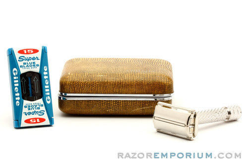 1950's Gillette Aristocrat No. 66 Safety Razor w/ Case & Blade Bank | Made in England