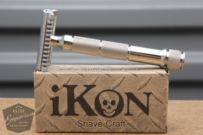 iKon Shavecraft Long Handled Stainless DE Safety Razor