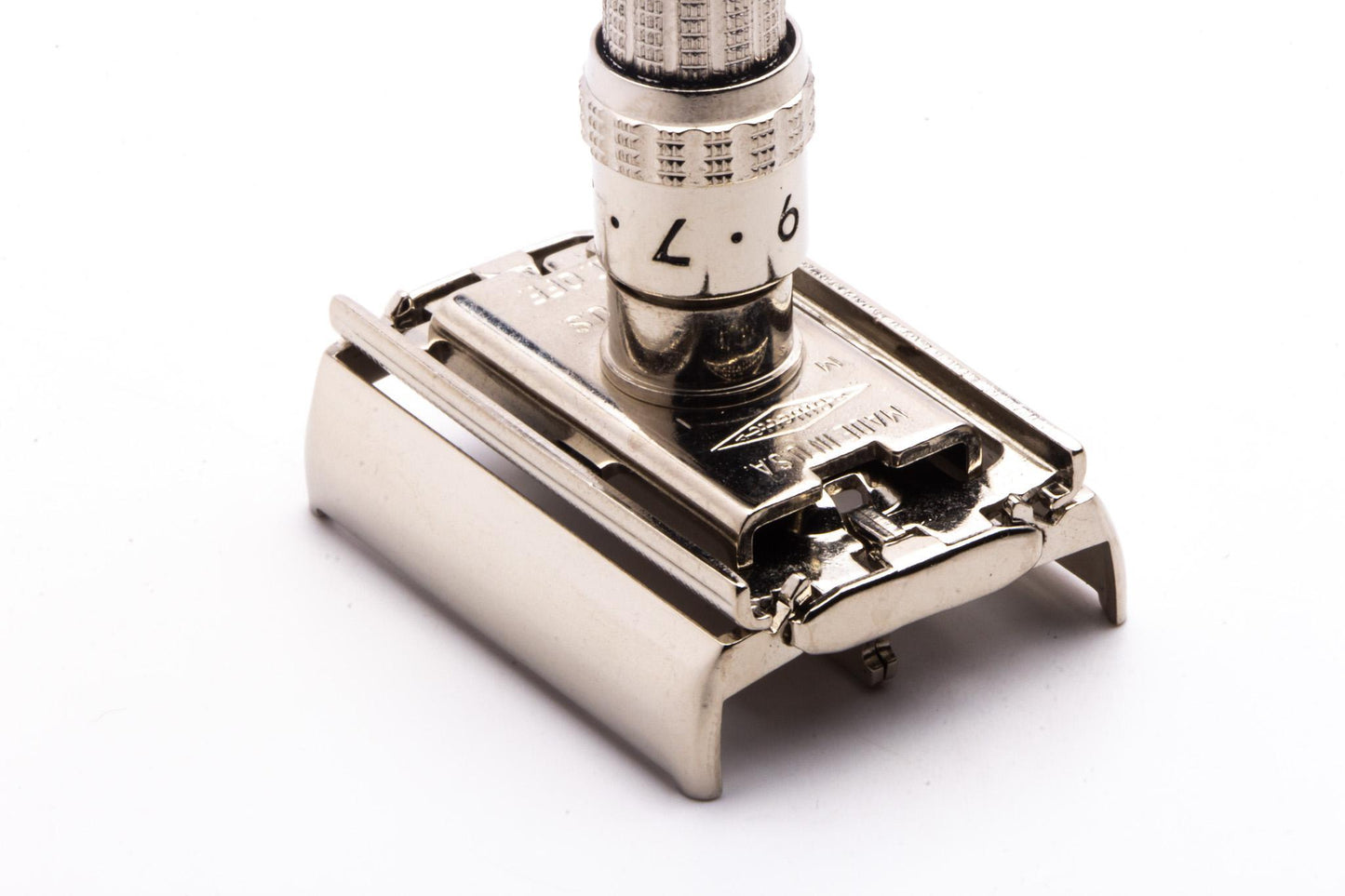 1967 M1 Gillette Slim Adjustable TTO Double Edge Safety Razor | Factory Nickel Revamp