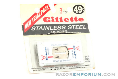 Gillette Stainless Steel Double Edge (3) - New Old Stock (NOS) Razor Blades