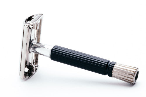 1967 M1 Gillette Black Handle Super Speed  DE Safety Razor | Factory Nickel Revamp