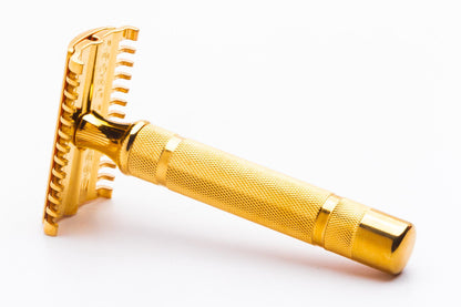 1930s Gillette 'NEW' Long Comb Common Bar Double Edge Safety Razor Set | 24k Gold Revamp
