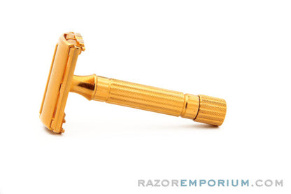 1941 Gillette Gold Regent Tech w/  Leather Case and Original Blade Bank