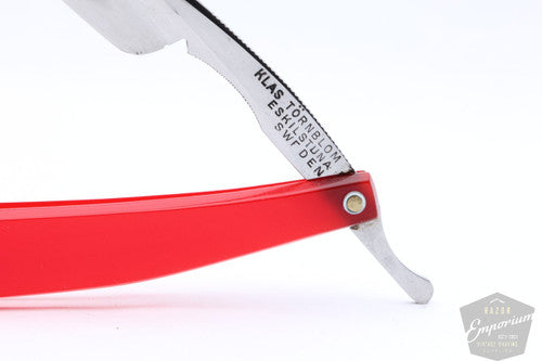 7/16" Klas Tornblom Faux Frameback Scarlet Acrylic Straight Razor