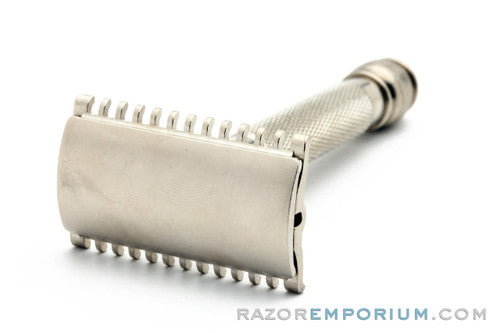 1930's Gillette NEW Short Comb Ball End Replica Handle with Revamped Head Double Edge Safety Razor