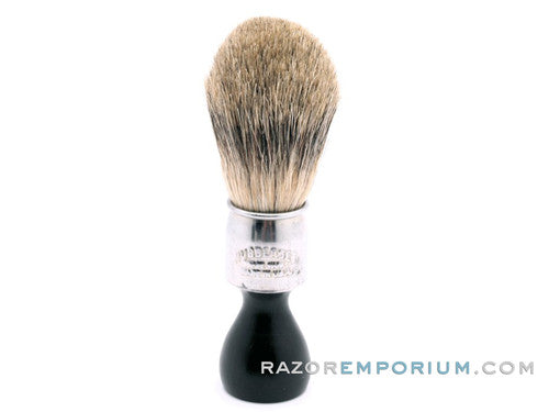 Vintage Rubberset Trade Mark Black & Chrome Handle Shaving Brush