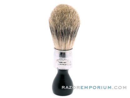 Vintage Rubberset Trade Mark Black & Chrome Handle Shaving Brush