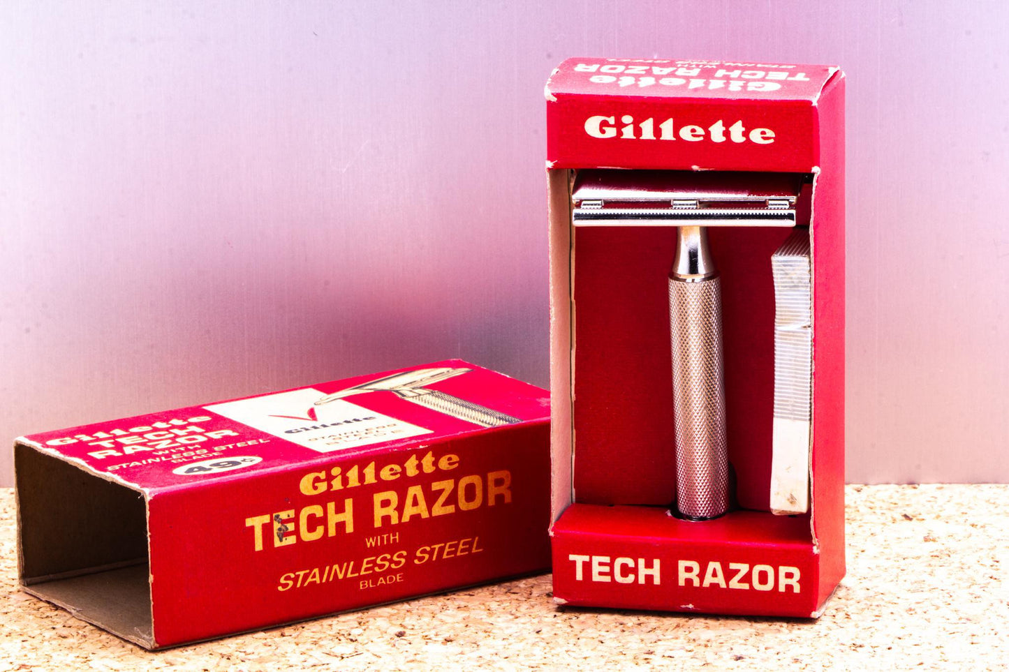 1965 J2 Gillette Ball End Tech Razor in Box with Blades | Original Condition