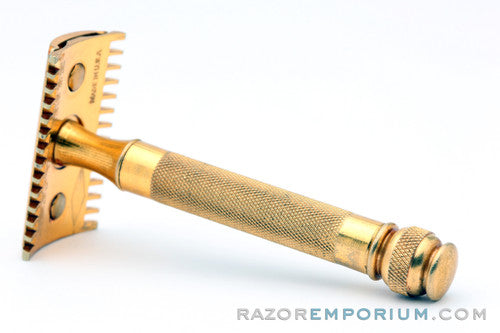 1930's Gillette Goodwill Ball End Gold DE Safety Razor