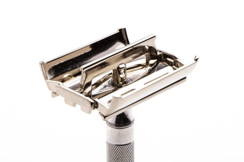 1952 X1 Gillette Black Tip Double Edge Super Speed Safety Razor | Factory Nickel Revamp