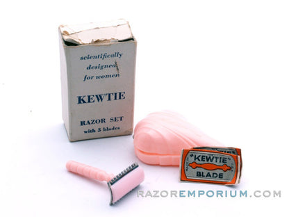 Kewtie Miniature Travel Razor & Case w/ Blades