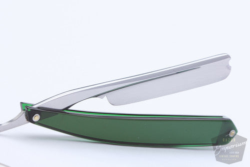 5/8'' Klas Tornblom Faux Frameback Forest Green Acrylic Straight Razor