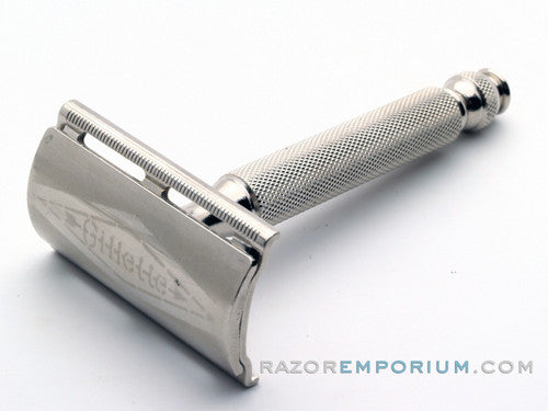 1957 C1 Gillette Ball End Tech DE Safety Razor Etched