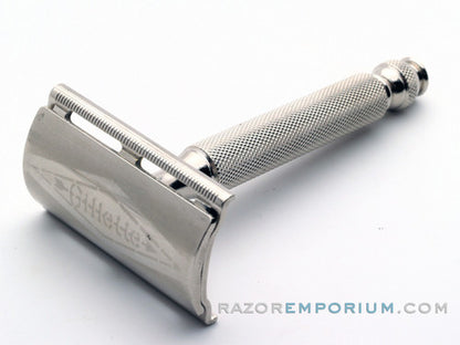 1957 C1 Gillette Ball End Tech DE Safety Razor Etched