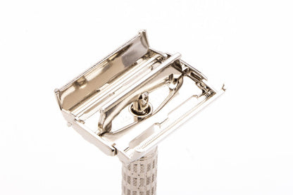 1956 B1 Gillette Heavy Red Tip Super Speed TTO Double Edge Safety Razor | Factory Nickel Revamp