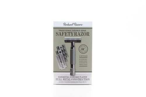 Rockwell 6C Gun Metal Adjustable Double Edge Safety Razor | Used