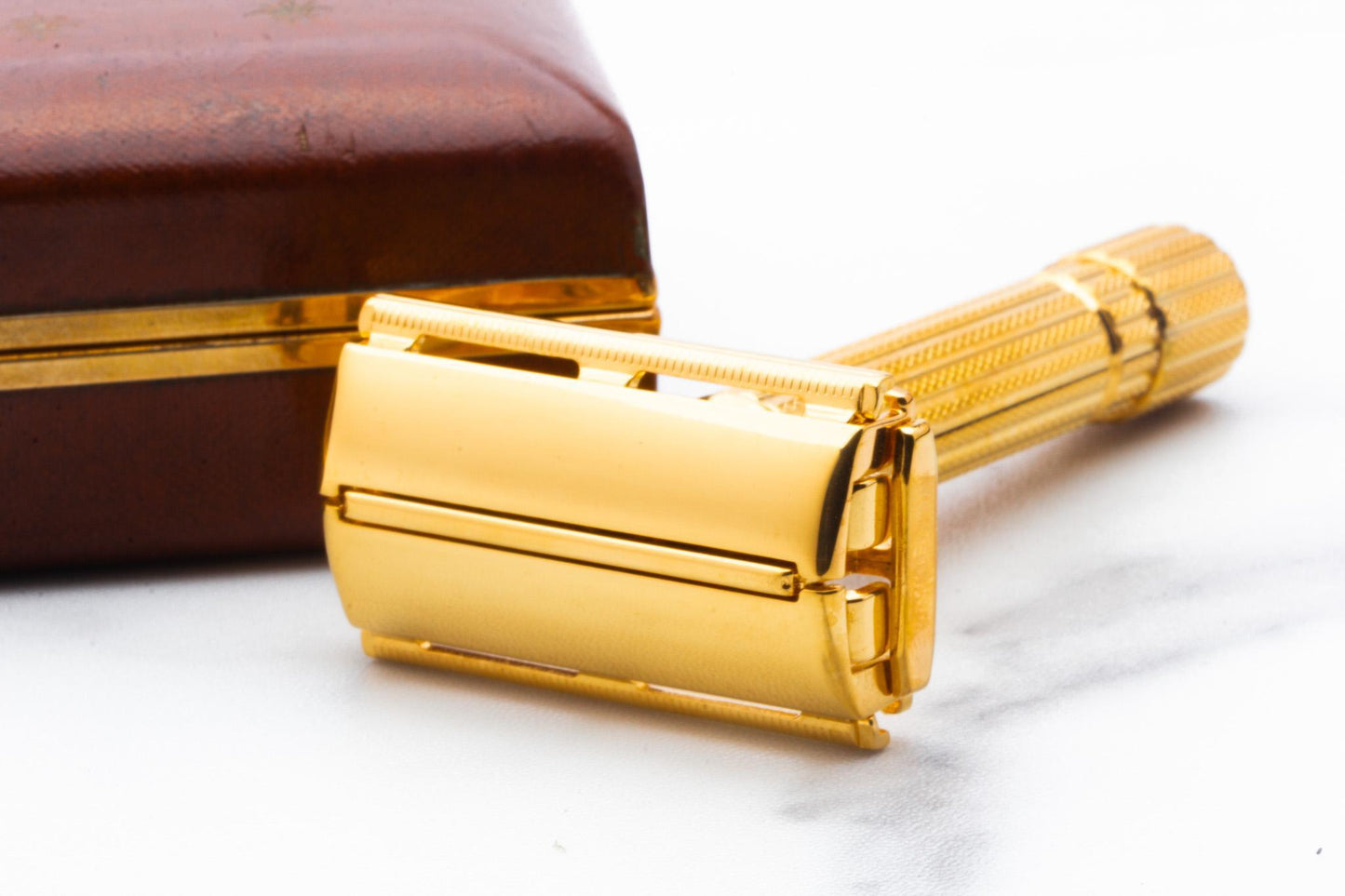 1956 B1 Gillette President Double Edge Safety Razor Set | 24K Gold Revamp