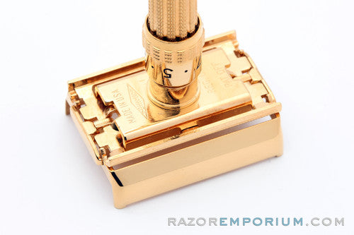 1965 Gillette K1 Slim Adjustable TTO Safety Razor 24K Gold Revamp