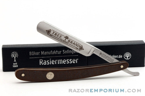 4/8" H. Boker Tree Brand Green Canvas Micarta Straight Razor | Shave Ready