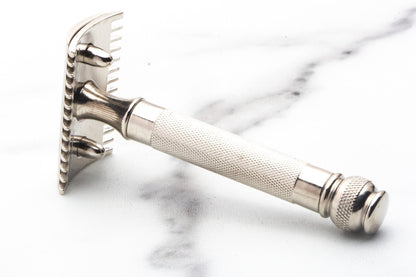 1920's Gillette Ball End Old Type Double Edge Safety Razor Set | Factory Nickel Revamp
