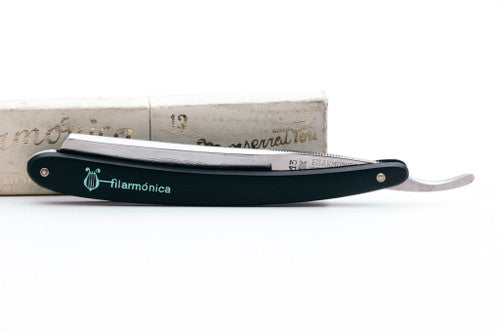 6/8" Filarmonica Doble Temple #13 Straight Razor w/ Coffin & Black\Teal Scales| Spain