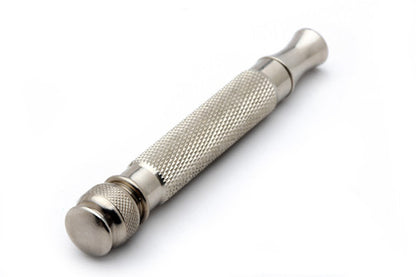 Gillette Ball End Replica Handle - Universally Threaded Billet Brass Factory Nickel