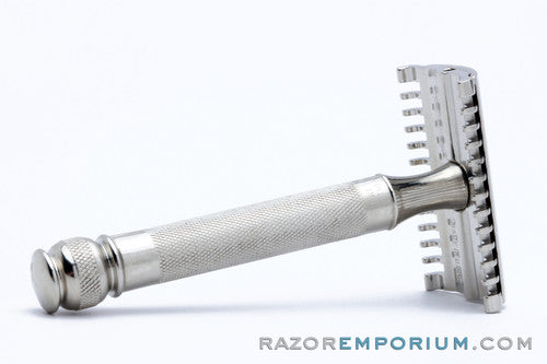 1930's Gillette NEW Ball End Long Comb Razor w/ replica handle | Nickel Revamp