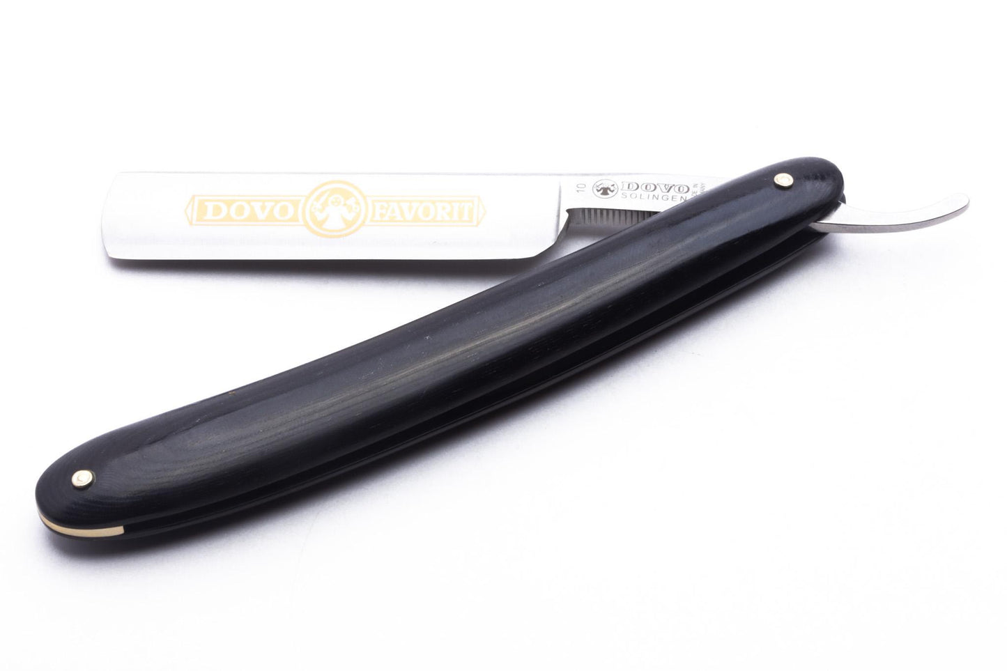 5/8" Dovo Solingen Favorit Straight Razor With Black Micarta Wood Scales
