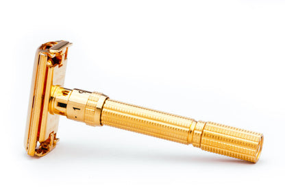 1964 Gillette Slim Aristocrat Adjustable DE  Safety Razor 24K Gold Revamp