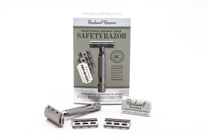 Rockwell 6C Gun Metal Adjustable Double Edge Safety Razor | Used