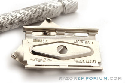 1966 Gillette Aluminum Spiral Handle Tech Safety Razor Set L1