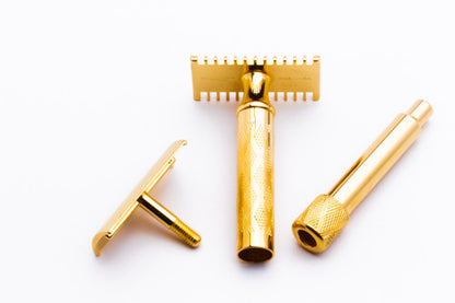 1930's Gillette NEW Deluxe "Cruiser" DE Safety Razor Set 24K Gold Revamp