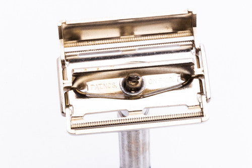 1959 Gillette Blue Tip Light Super Speed DE Safety Razor B1