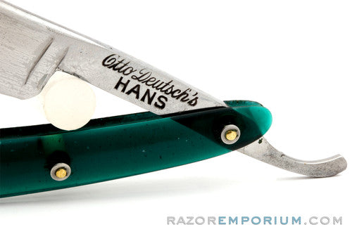 5/8" Otto Deutsch Sohne  Original Translucent Green Scales Straight Razor | Solingen, Germany