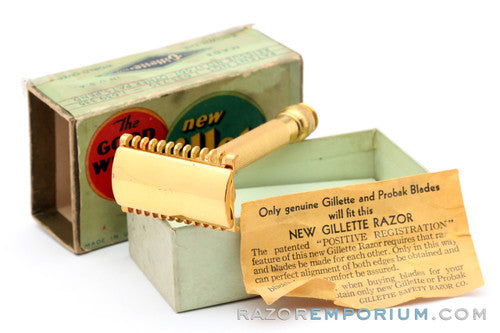 1930's Gillette Goodwill Era Gold DE Razor with Original Box – Razor ...