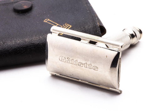 1964 J2 Gillette Ball End Tech Travel Safety Razor Set | Original Condition