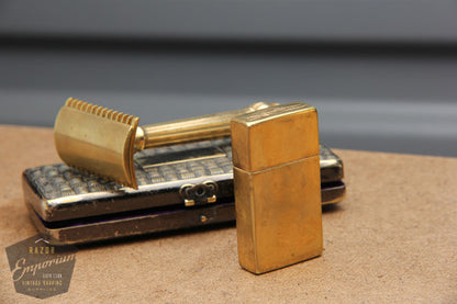 Gillette 1920's Basketweave Pocket Edition - Old Type  (DE) Travel Set