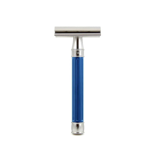 Edwin Jagger | 3ONE6 Double Edge Safety Razor Stainless Steel - Anodised Blue