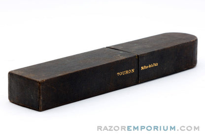13/16'' Touron Paris Straight Razor Set | Ivory Hollow Ground Round Point | France