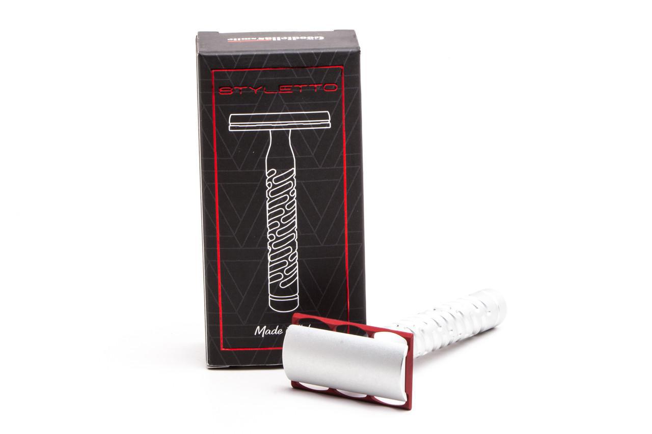 The Goodfellas' Smile | Styletto Red Version 2 Aluminum Double Edge Safety Razor