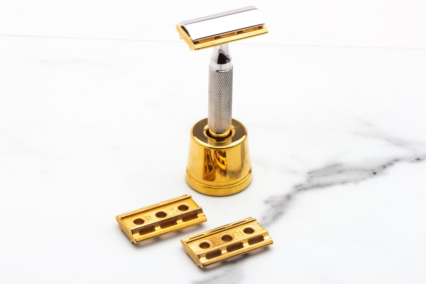 Rockwell 6S Double Edge Safety Razor - Prospector Edition with 24K Gold Razor Stand | Pre-Owned