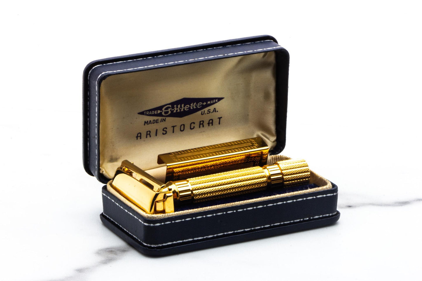 1946-47 Gillette Gold Aristocrat Double Edge Safety Razor  | 24K Gold Revamp