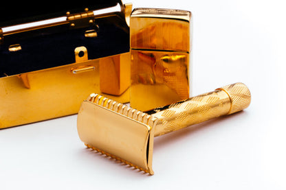 1920's Gillette New Improved Chippendale Razor Set 24K Gold Revamp