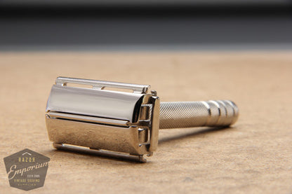 Gillette 1953 Notched Super Speed Safety Razor - Y2 * Nickel REVAMPED
