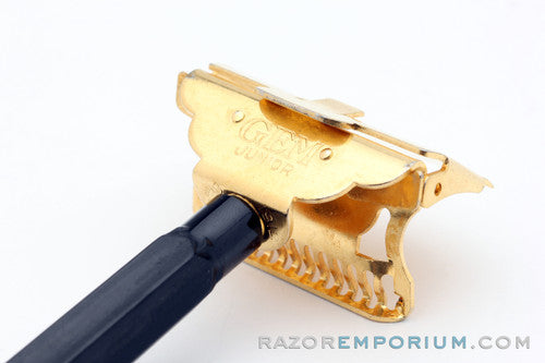 1940's Gem Junior Gold Single Edge Safety Razor Set - Mint